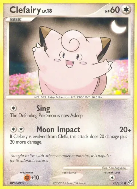 Carte Pokémon Mélofée 077/130, extension Diamant & Perle