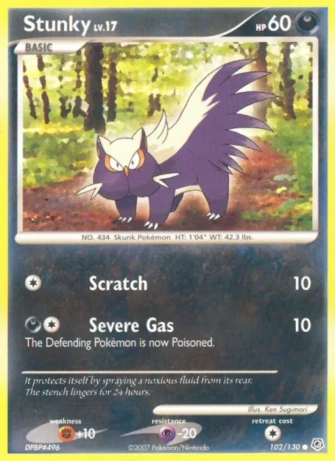 Carte Pokémon Moufouette 102/130, extension Diamant & Perle