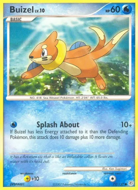 Carte Pokémon Mustébouée 072/130, extension Diamant & Perle