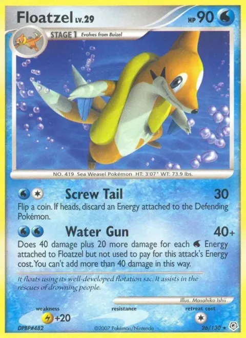 Carte Pokémon Mustéflott 026/130, extension Diamant & Perle