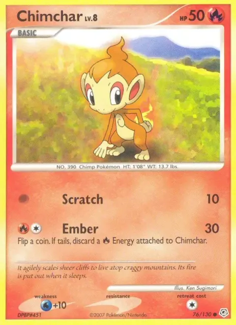 Carte Pokémon Ouisticram 076/130, extension Diamant & Perle