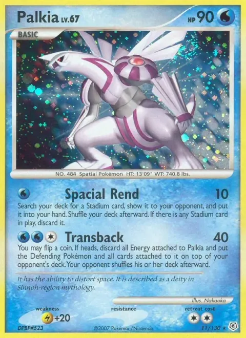 Carte Pokémon Palkia 011/130, extension Diamant & Perle