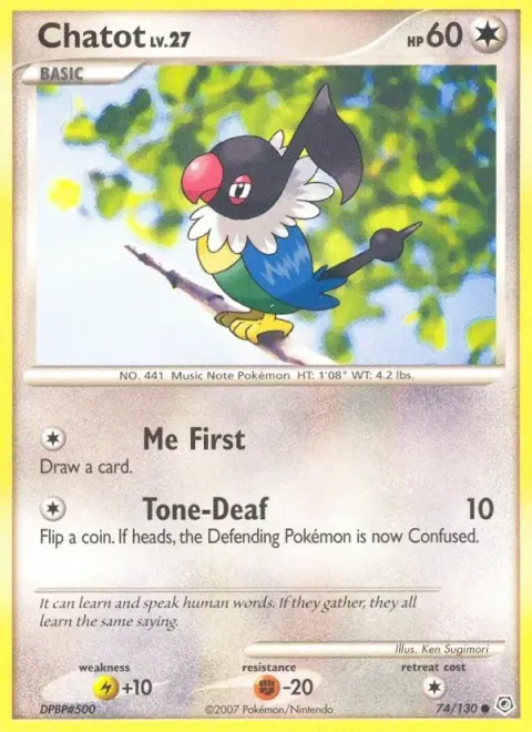 Carte Pokémon Pijako 074/130, extension Diamant & Perle