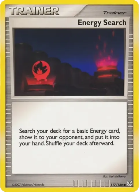 Carte Pokémon Recherche d’énergie 117/130, extension Diamant & Perle