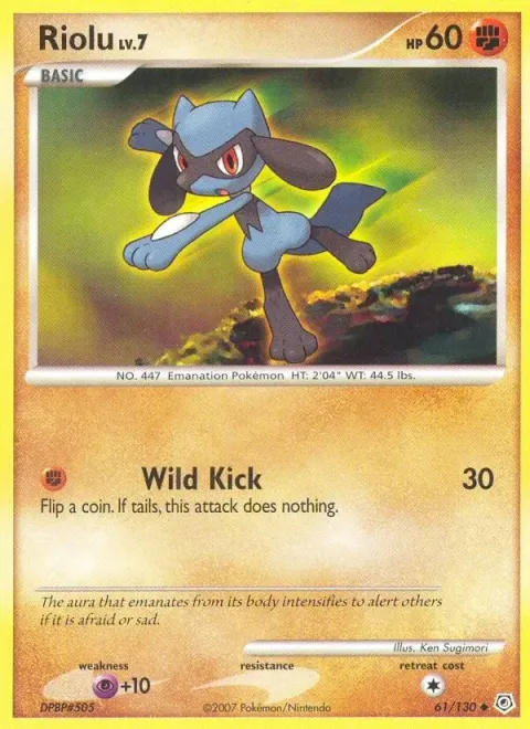 Carte Pokémon Riolu 061/130, extension Diamant & Perle