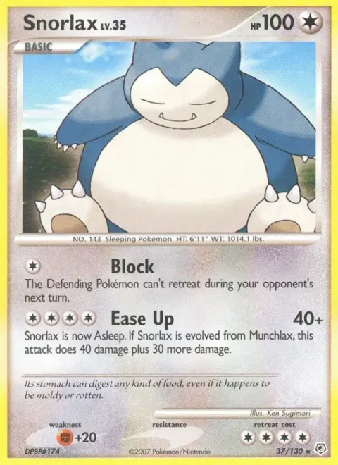 Carte Pokémon Ronflex 037/130, extension Diamant & Perle