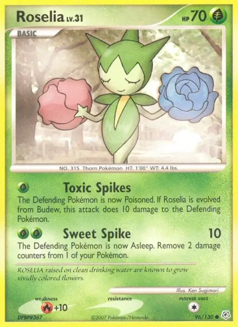 Carte Pokémon Rosélia 096/130, extension Diamant & Perle