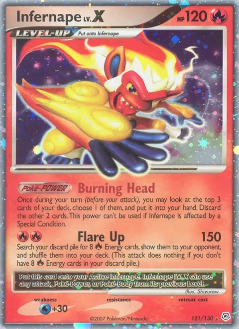 Carte Pokémon Simiabraz 121/130, extension Diamant & Perle