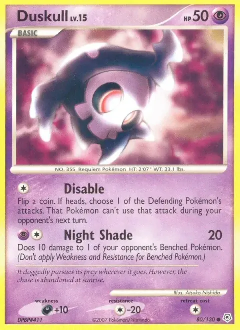 Carte Pokémon Skelénox 080/130, extension Diamant & Perle