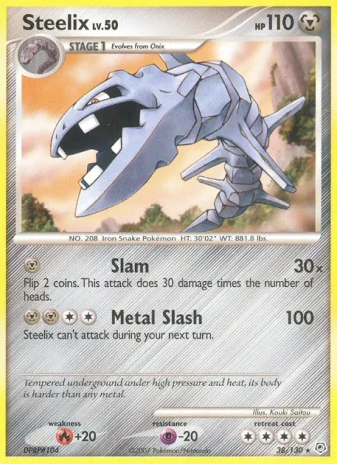 Carte Pokémon Steelix 038/130, extension Diamant & Perle