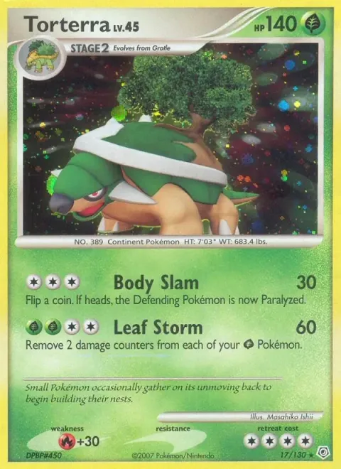 Carte Pokémon Torterra 017/130, extension Diamant & Perle