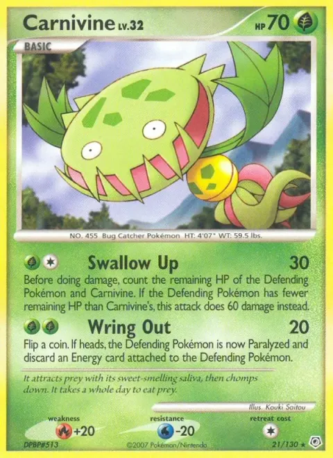 Carte Pokémon Vortente 021/130, extension Diamant & Perle