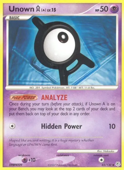 Carte Pokémon Zarbi A 065/130, extension Diamant & Perle