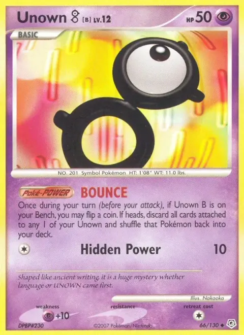Carte Pokémon Zarbi B 066/130, extension Diamant & Perle