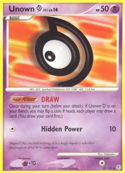 Carte Pokémon Zarbi D 068/130, extension Diamant & Perle