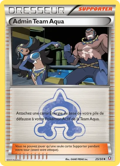 Carte Pokémon Admin Team Aqua 025/034, extension Double Danger