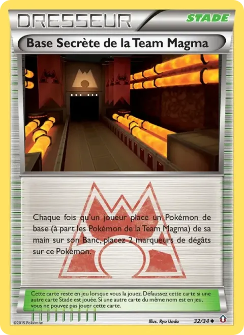 Carte Pokémon Base Secrète de la Team Magma 032/034, extension Double Danger