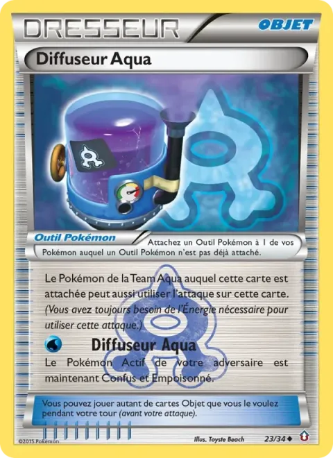 Carte Pokémon Diffuseur Aqua 023/034, extension Double Danger