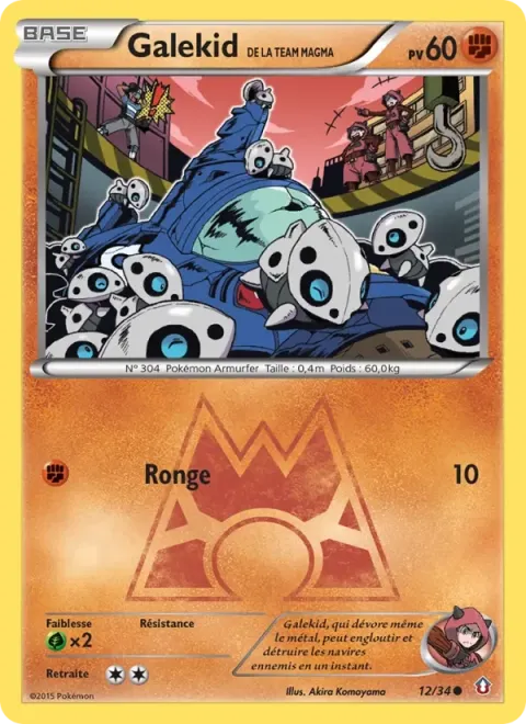 Carte Pokémon Galekid de la Team Magma 012/034, extension Double Danger