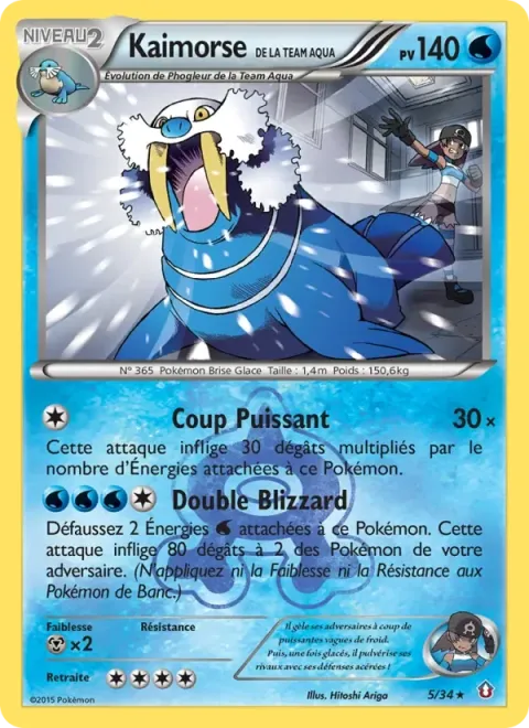 Carte Pokémon Kaimorse de la Team Aqua 005/034, extension Double Danger