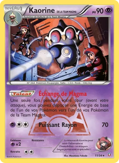 Carte Pokémon Kaorine de la Team Magma 011/034, extension Double Danger