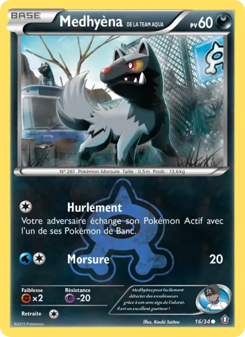 Carte Pokémon Medhyèna de la Team Aqua 016/034, extension Double Danger