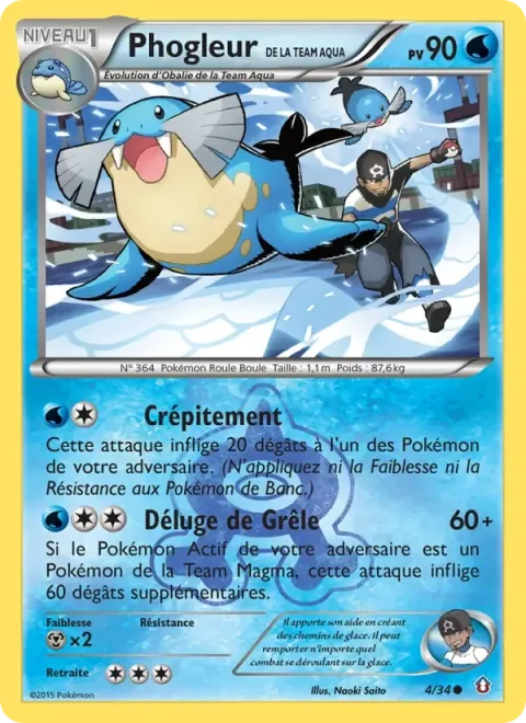 Carte Pokémon Phogleur de la Team Aqua 004/034, extension Double Danger