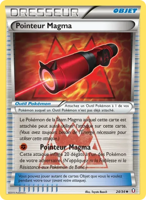 Carte Pokémon Pointeur Magma 024/034, extension Double Danger