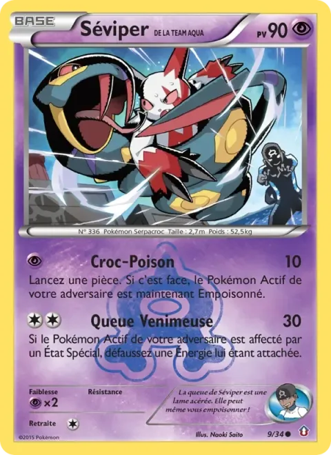 Carte Pokémon Séviper de la Team Aqua 009/034, extension Double Danger