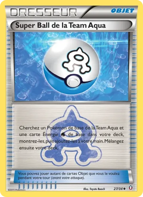 Carte Pokémon Super Ball de la Team Aqua 027/034, extension Double Danger