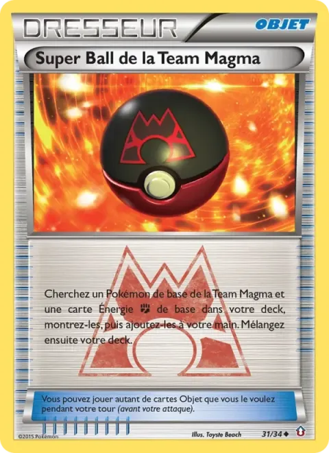 Carte Pokémon Super Ball de la Team Magma 031/034, extension Double Danger
