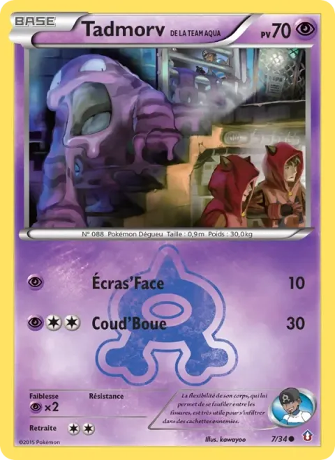 Carte Pokémon Tadmorv de la Team Aqua 007/034, extension Double Danger