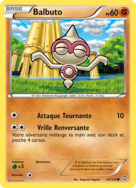 Carte Pokémon Balbuto 063/124, extension Dragons Éxaltés
