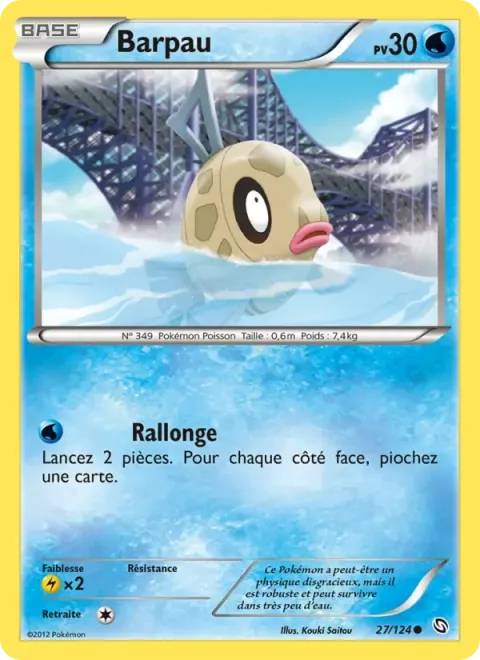 Carte Pokémon Barpau 027/124, extension Dragons Éxaltés