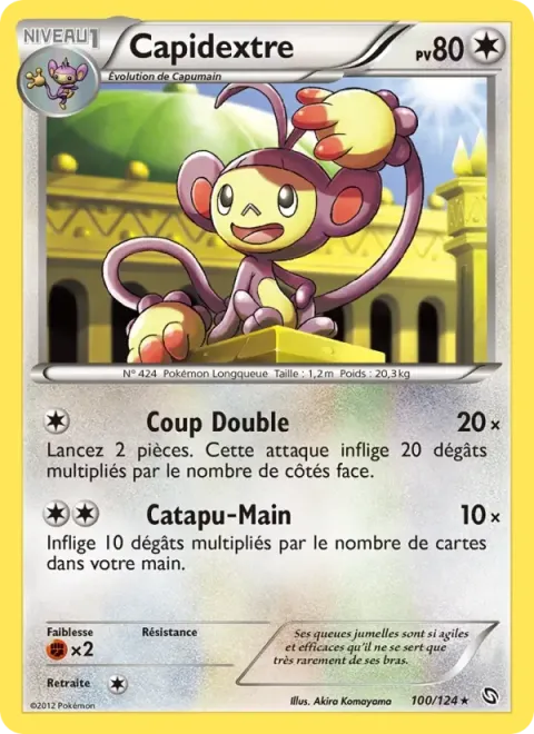 Carte Pokémon Capidextre 100/124, extension Dragons Éxaltés