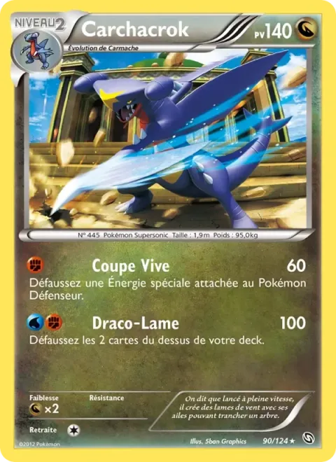 Carte Pokémon Carchacrok 090/124, extension Dragons Éxaltés