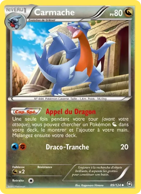 Carte Pokémon Carmache 089/124, extension Dragons Éxaltés
