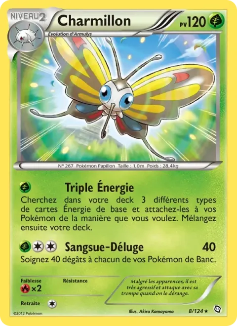 Carte Pokémon Charmillon 008/124, extension Dragons Éxaltés