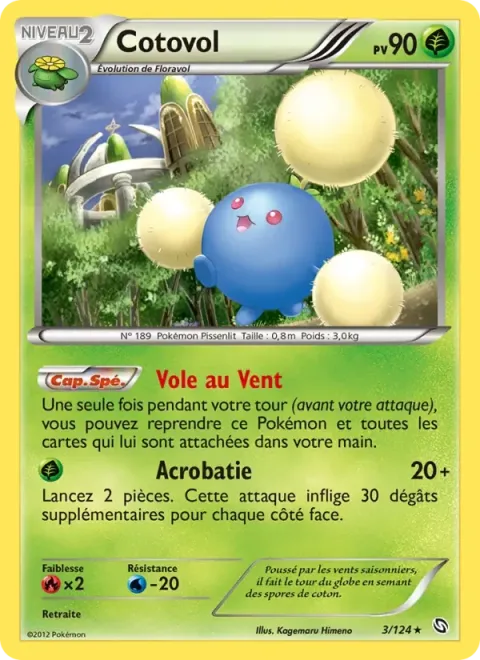 Carte Pokémon Cotovol 003/124, extension Dragons Éxaltés