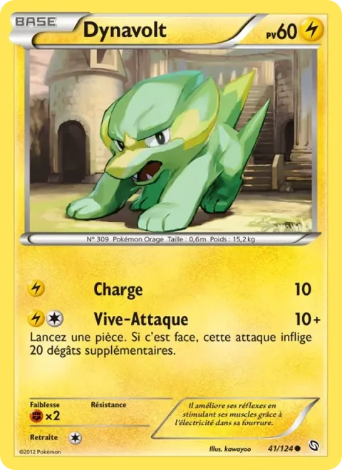 Carte Pokémon Dynavolt 041/124, extension Dragons Éxaltés