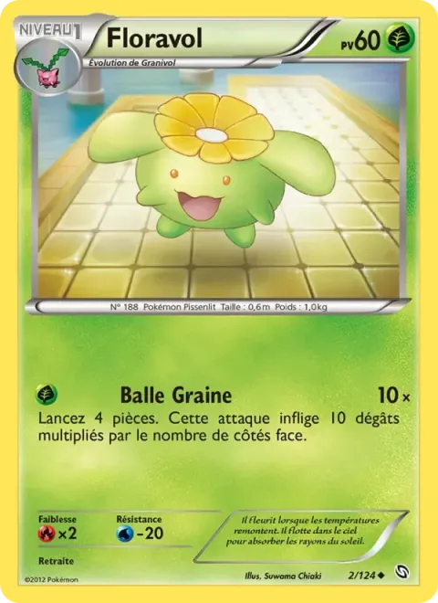Carte Pokémon Floravol 002/124, extension Dragons Éxaltés