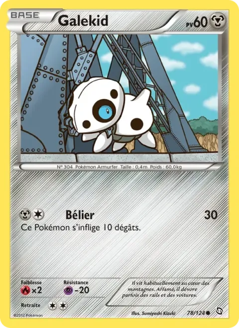 Carte Pokémon Galekid 078/124, extension Dragons Éxaltés