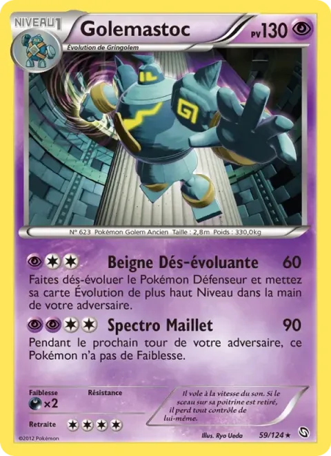 Carte Pokémon Golemastoc 059/124, extension Dragons Éxaltés