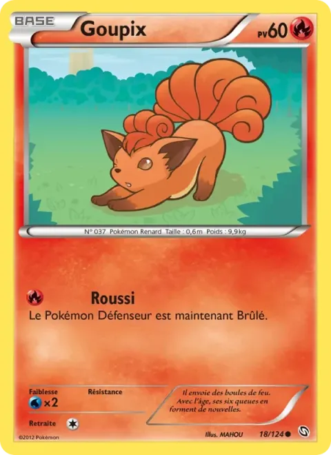 Carte Pokémon Goupix 018/124, extension Dragons Éxaltés