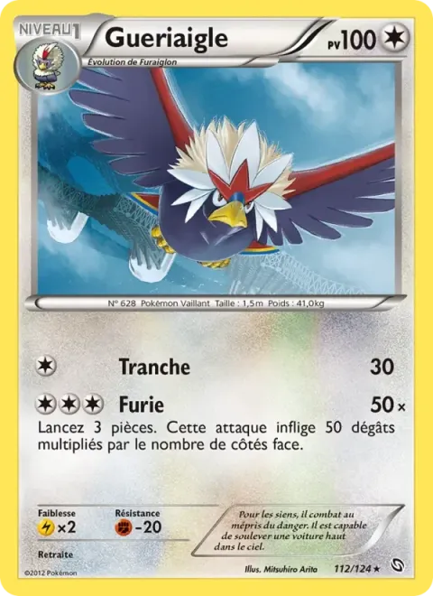 Carte Pokémon Gueriaigle 112/124, extension Dragons Éxaltés