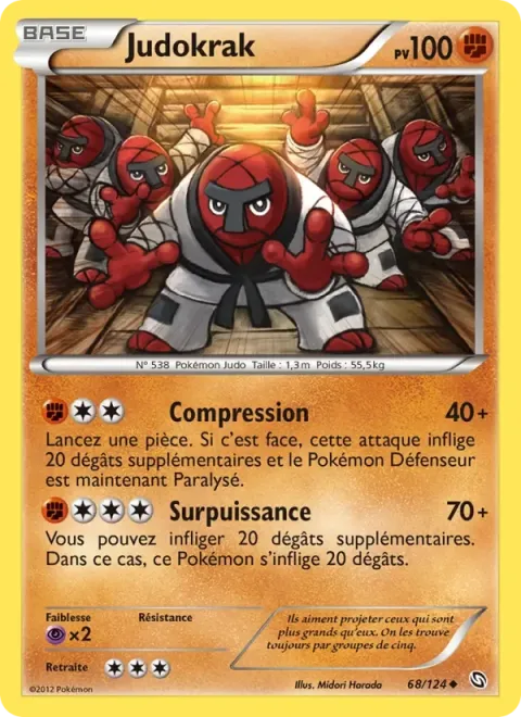 Carte Pokémon Judokrak 068/124, extension Dragons Éxaltés