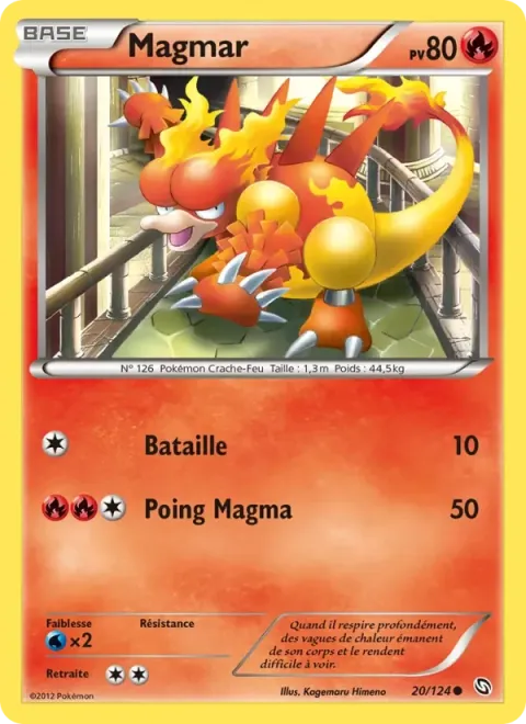 Carte Pokémon Magmar 020/124, extension Dragons Éxaltés