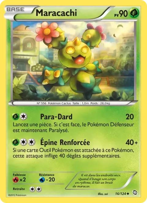Carte Pokémon Maracachi 016/124, extension Dragons Éxaltés