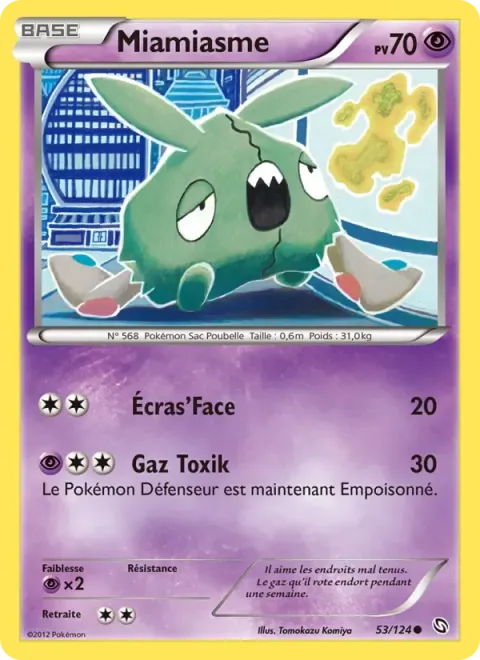 Carte Pokémon Miamiasme 053/124, extension Dragons Éxaltés