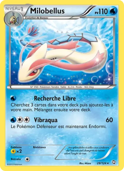 Carte Pokémon Milobellus 028/124, extension Dragons Éxaltés